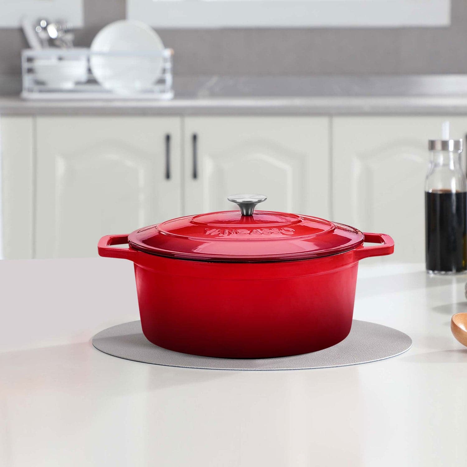 Uenhoy 4 Manopole Di Ricambio Per Pentole In Ghisa – Bachelite Nera – Compatibili Con Le Creuset, Aldi, Lodge – Con Viti E Guarnizioni - 6