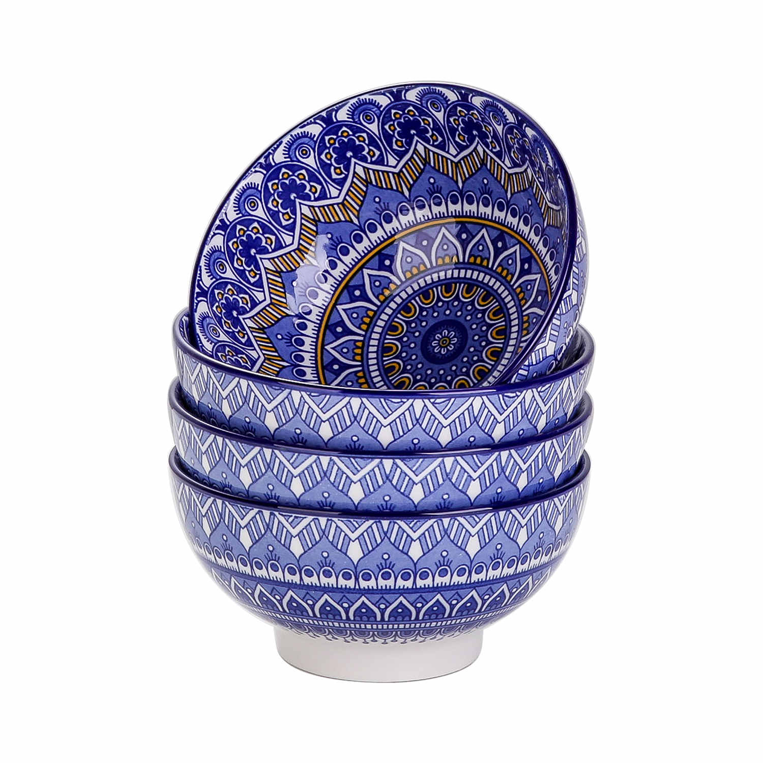 Mandala Cereal Bowls | Bohemian Flair | Set of 4