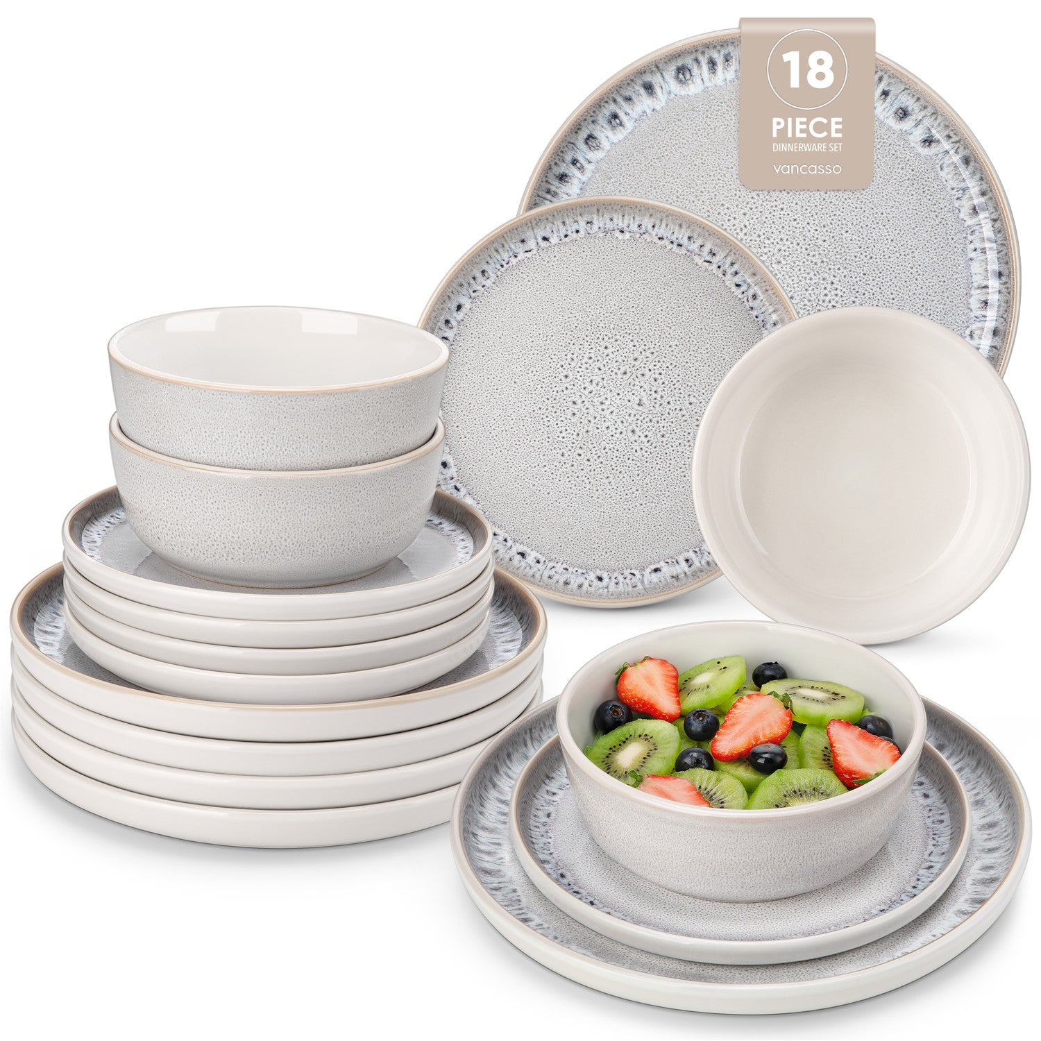 vancasso 18-delig Servies Set Rood, Amber Serie vancasso 18-delig Servies Set Rood, Amber Serie
