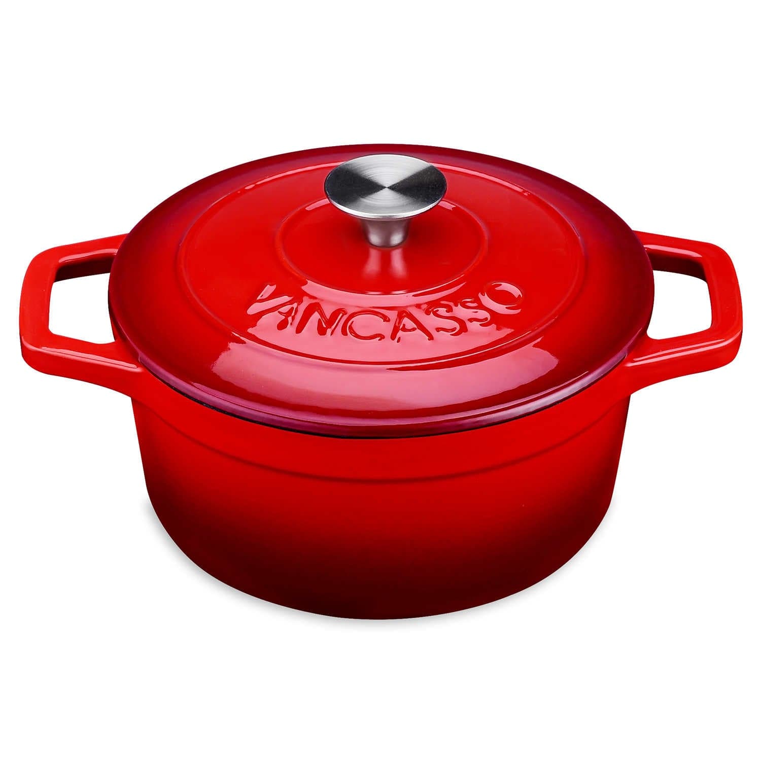 Le Creuset Runder Dutch Oven – Emailliertes Gusseisen, 2 Qt, Kirschrot, Für Herd & Ofen