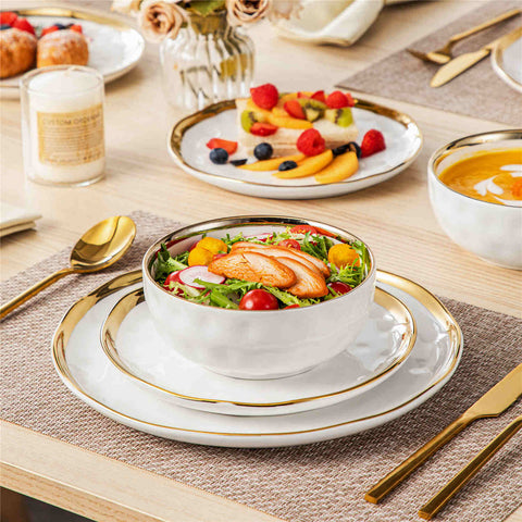 Van Well Lilli Service de table 30 pièces pour 6 personnes, en porcelaine de marque élégante, brillante, blanc classique, carrés, coins arrondis Van Well Lilli Service de table 30 pièces pour 6 personnes, en porcelaine de marque élégante, brillante, blanc classique, carrés, coins arrondis