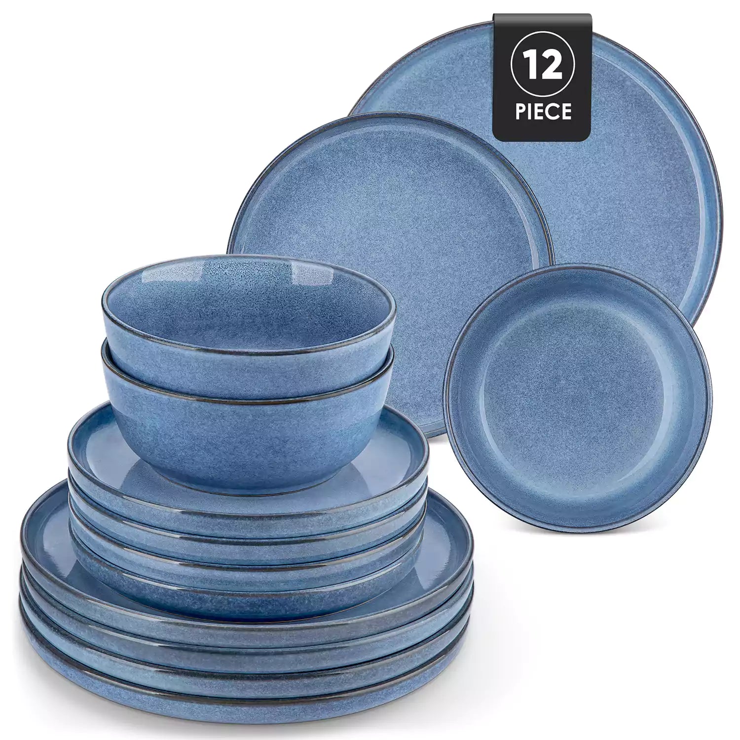 Anya 12-Piece Stoneware Dinnerware Set | Farmhouse Style