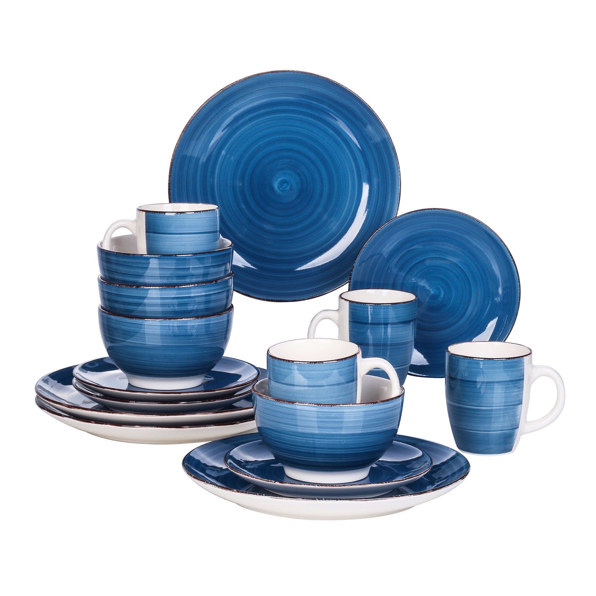 vancasso, Series Bella, Stoneware Dinnerware Set, Blue Dinner Set