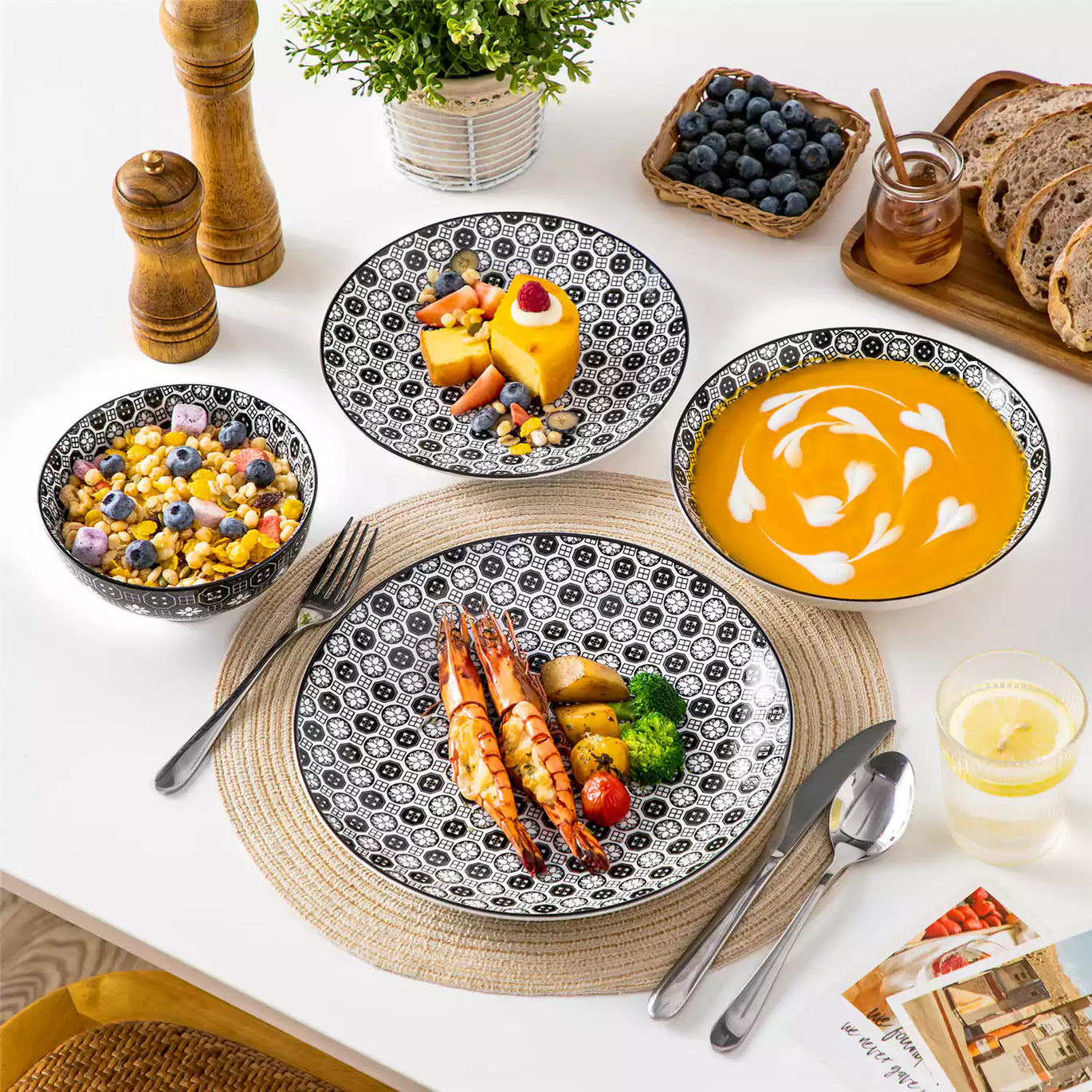 Vancasso Haruka: Porcelain Dishes, Bowls, Salad Plates in Japanese