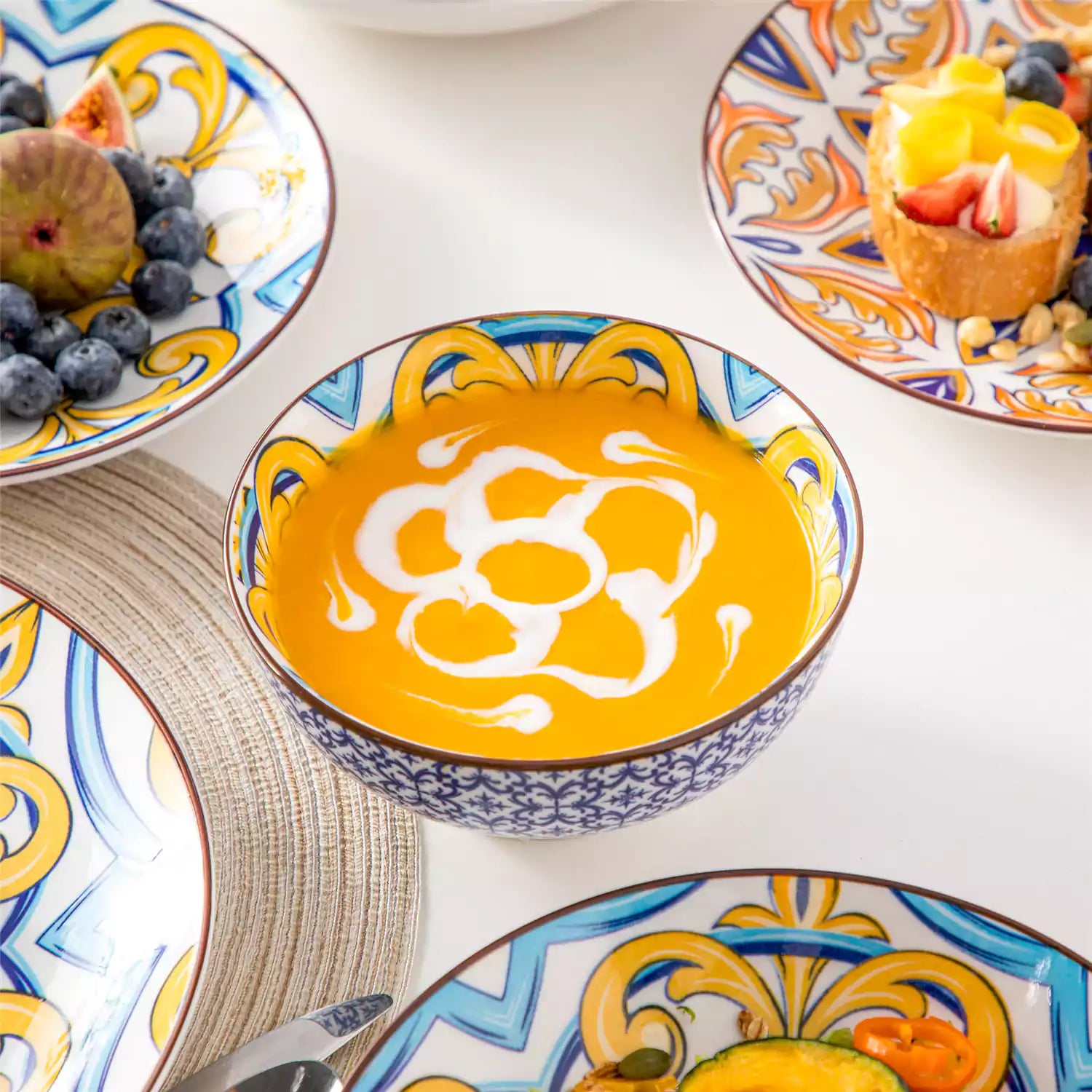 Boho Dinnerware Set | 16-Piece | Vibrant Colors Boho Dinnerware Set | 16-Piece | Vibrant Colors