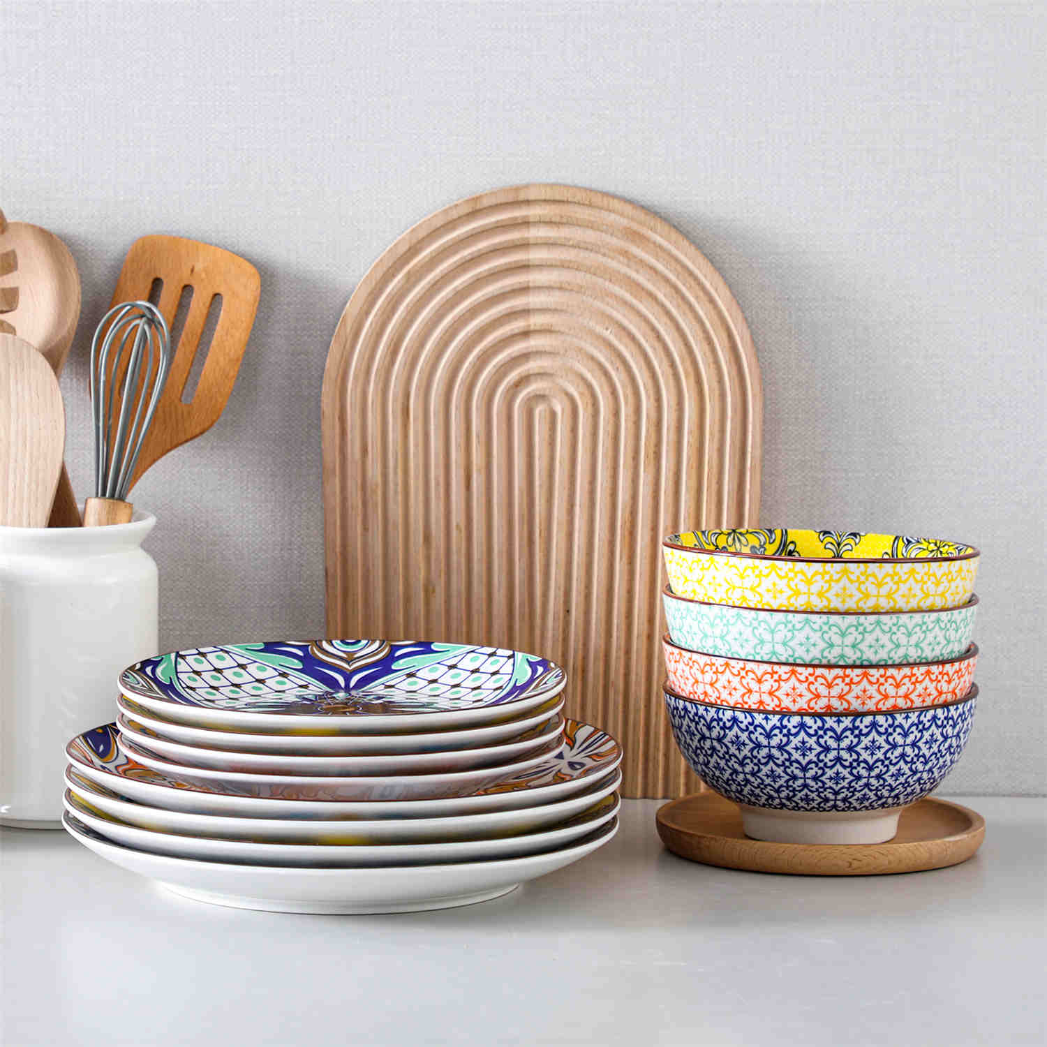 Dinnerware Pattern Line Designs Porcelain Dinnerware Set | Colorful Jasmine Patterns