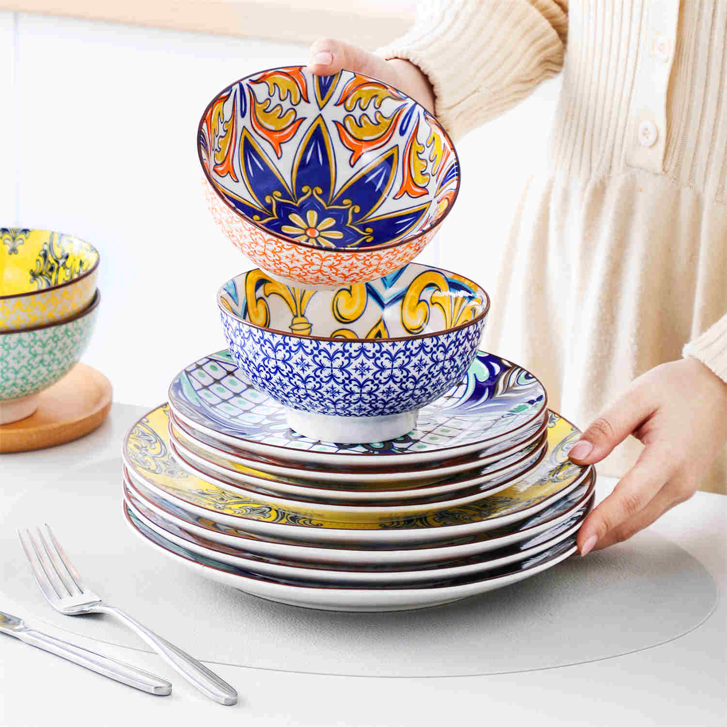 Jasmin 12 Piece Dinnerware Set