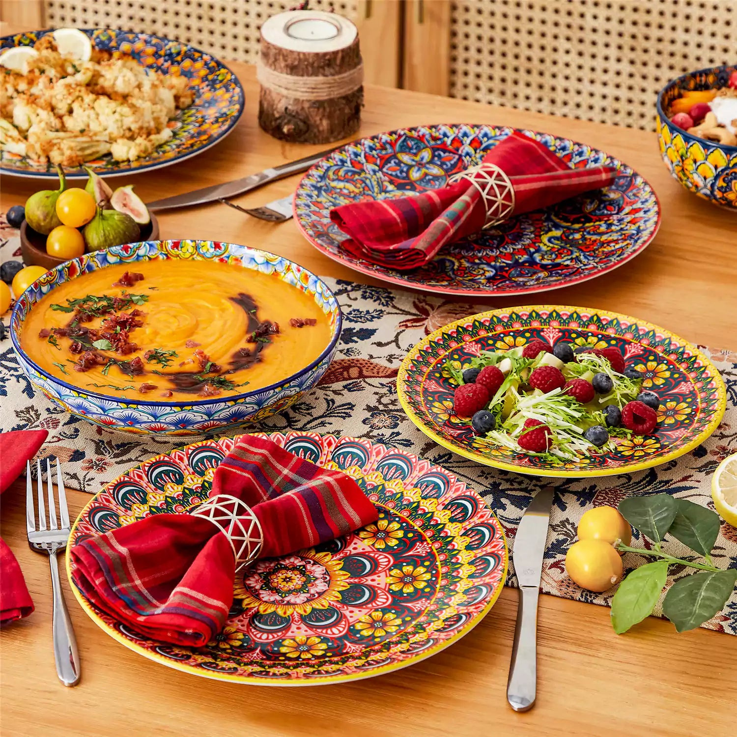 Table Set For Tableware Lumi 24-Piece Bohemian Dinnerware Set | Service for 6