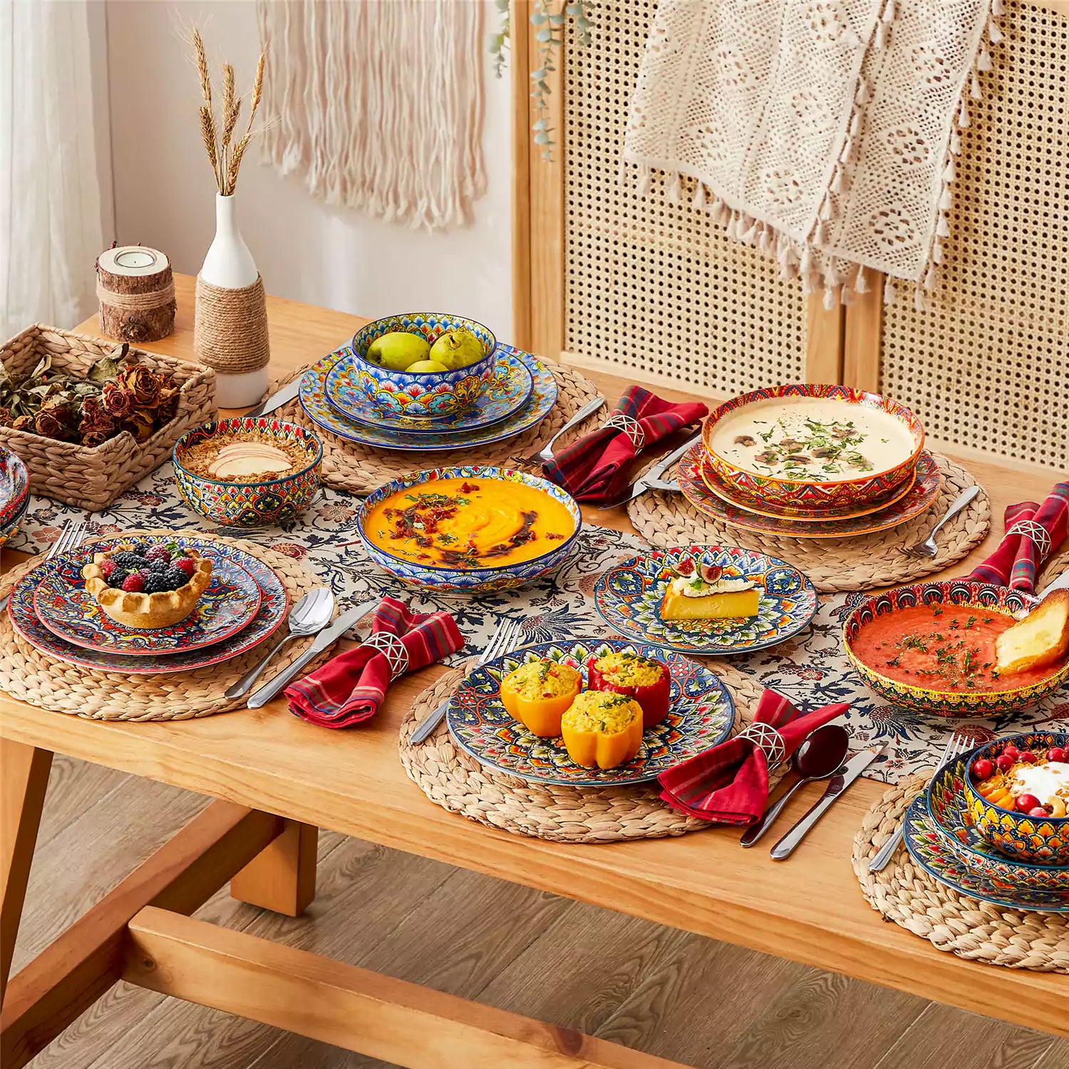 Table Set For Tableware Lumi 24-Piece Bohemian Dinnerware Set | Service for 6