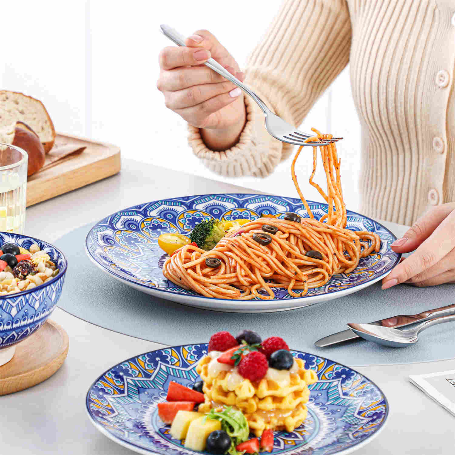 Mandala Porcelain Dinnerware Set | 12-Piece Bohemian Charm – Vancasso