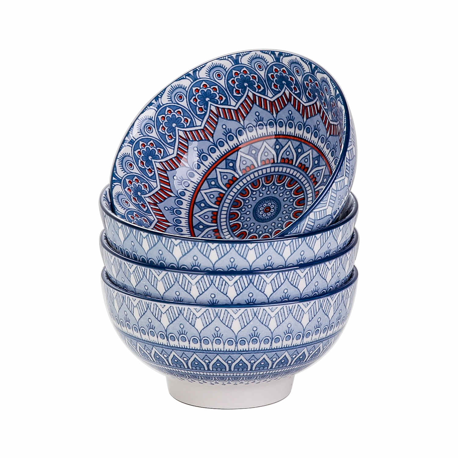 Mandala Cereal Bowls | Bohemian Flair | Set of 4