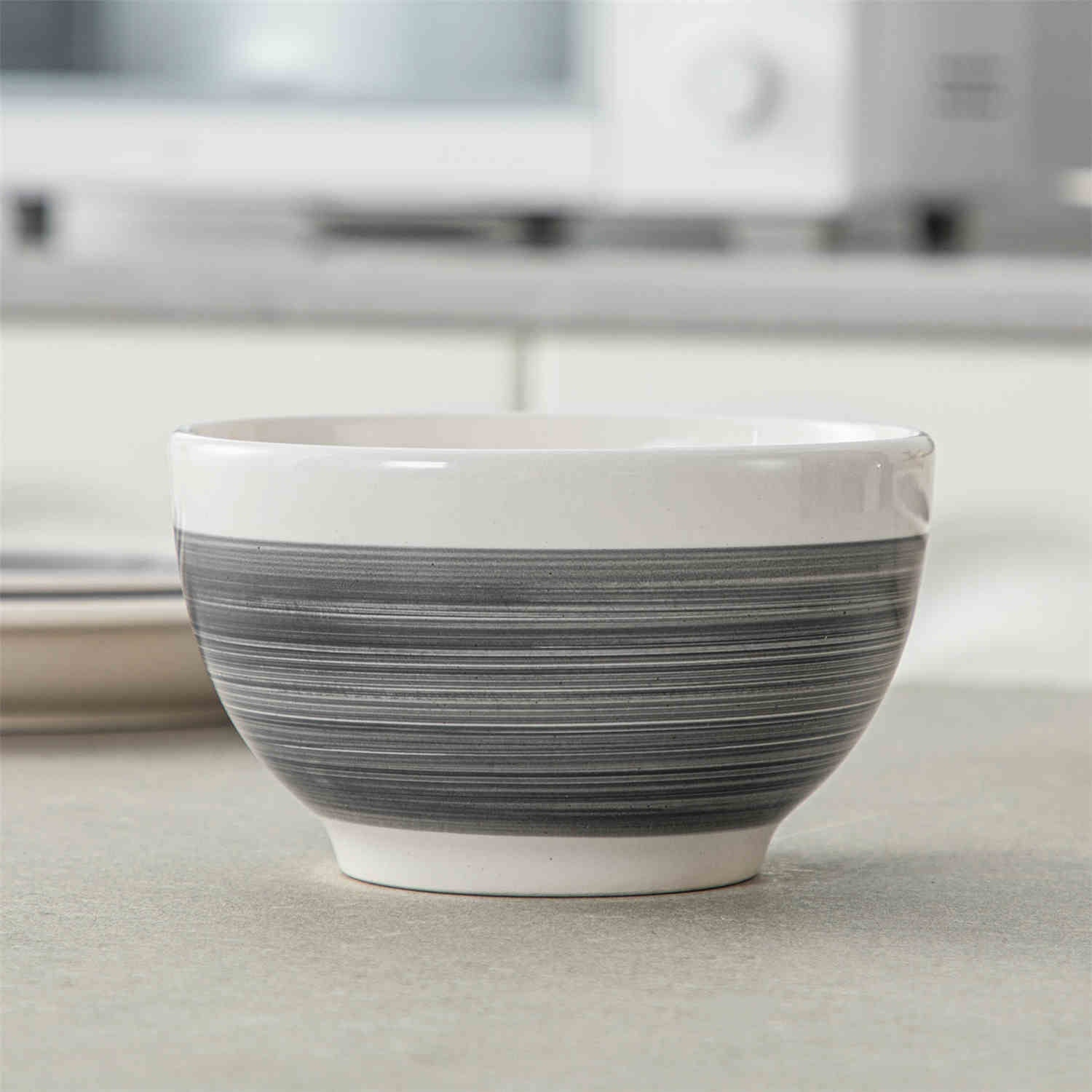 Bol vaisselle en porcelaine fabriqué à la main gris et blanc - Amécla Bol vaisselle en porcelaine fabriqué à la main gris et blanc - Amécla