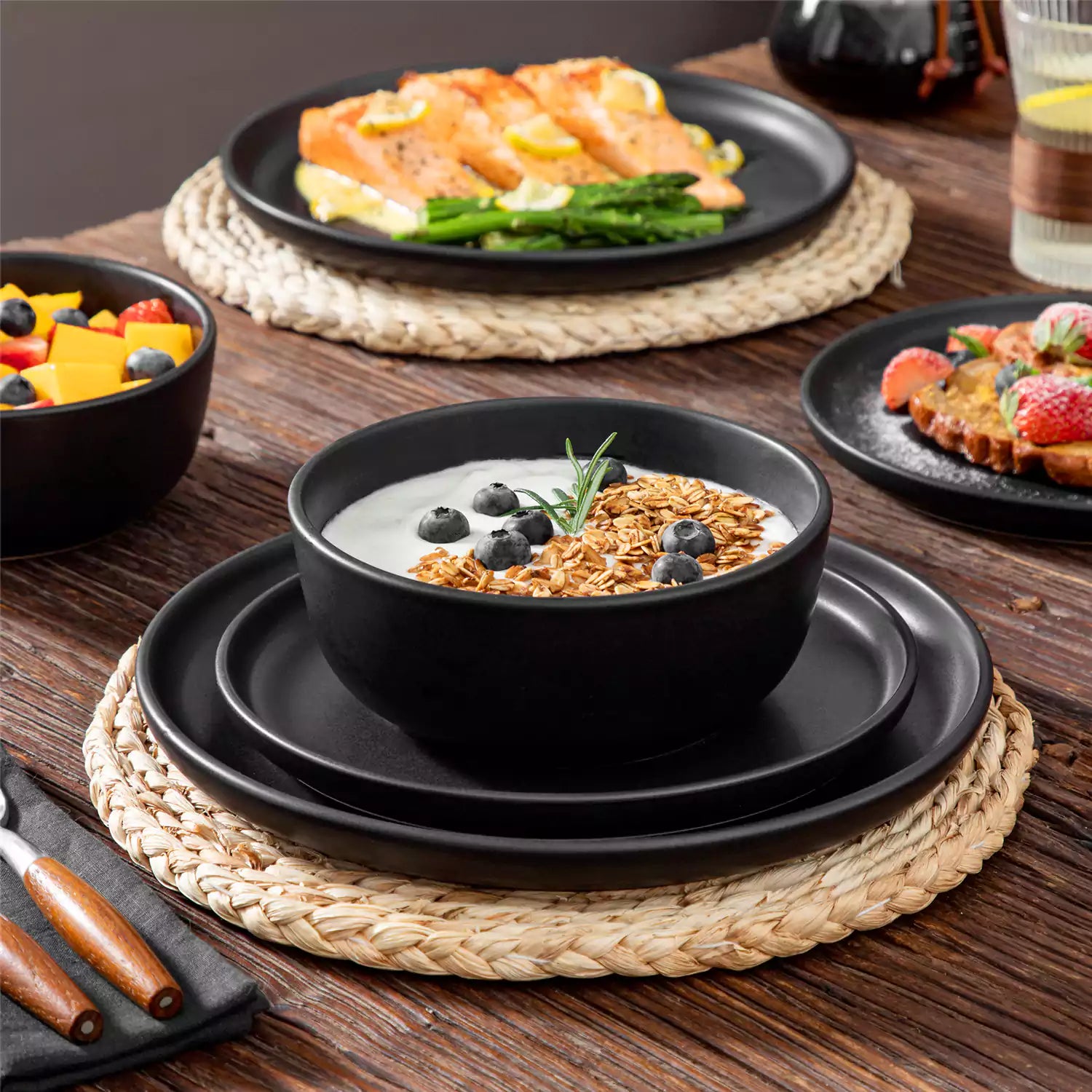 18-Piece Matte Dinnerware Stylish Durable - Main Image