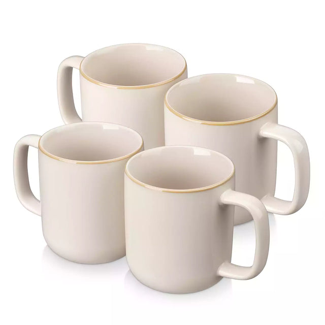 Playa Gentlely Curved Mugs Set of 4, 16oz