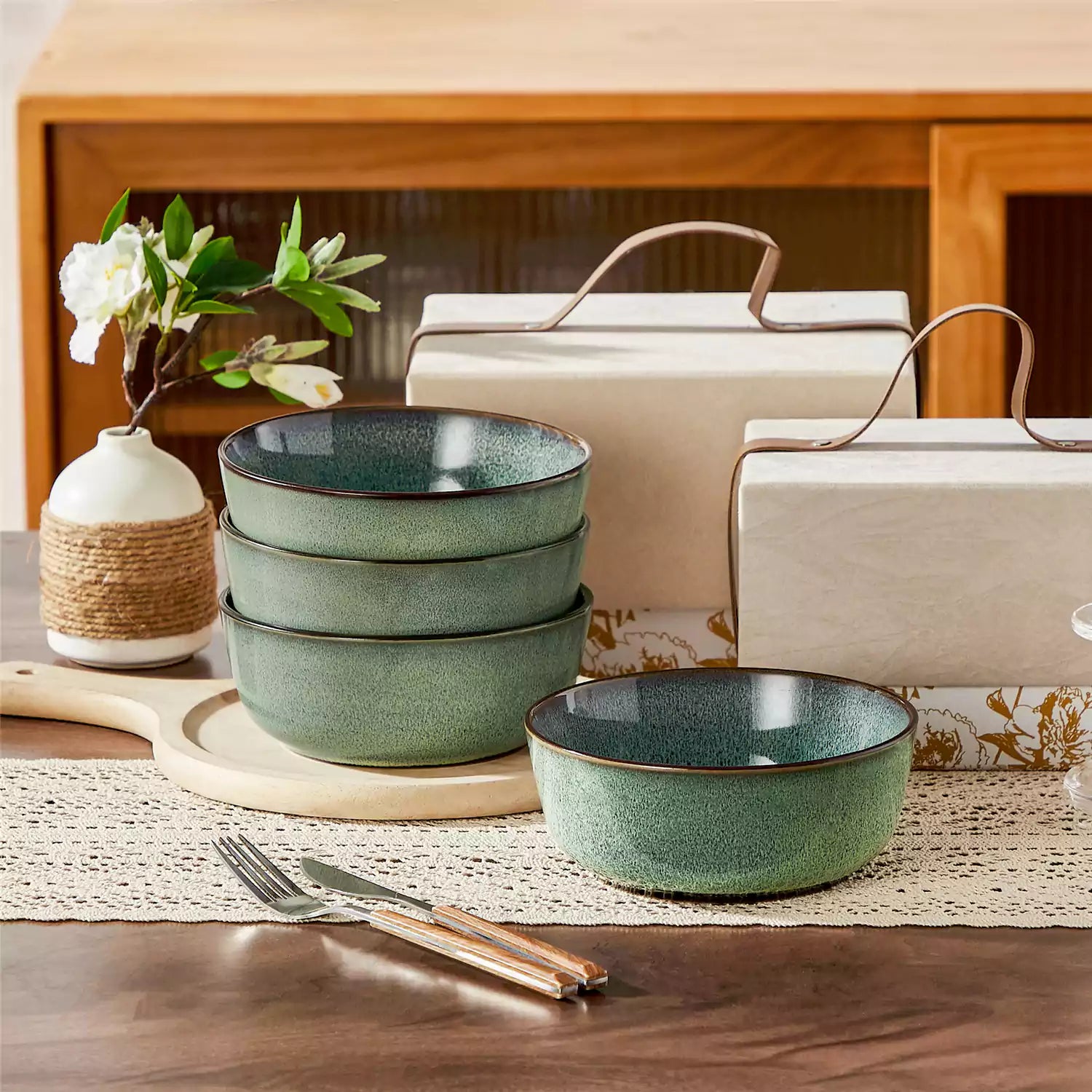 Sata Steingut-Müslischalen-Set, 4-teilig