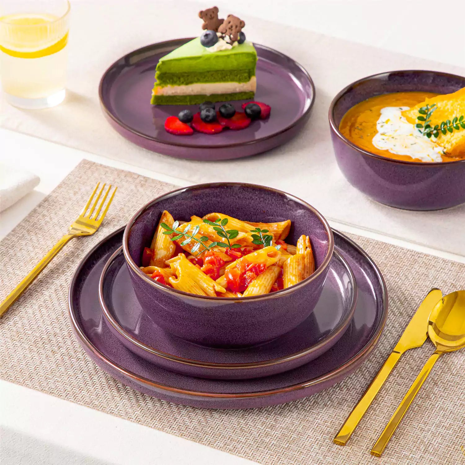 Sata 12-Piece Dinnerware Set | Stoneware Service for 4 | Cozy Sata 12-Piece Dinnerware Set | Stoneware Service for 4 | Cozy