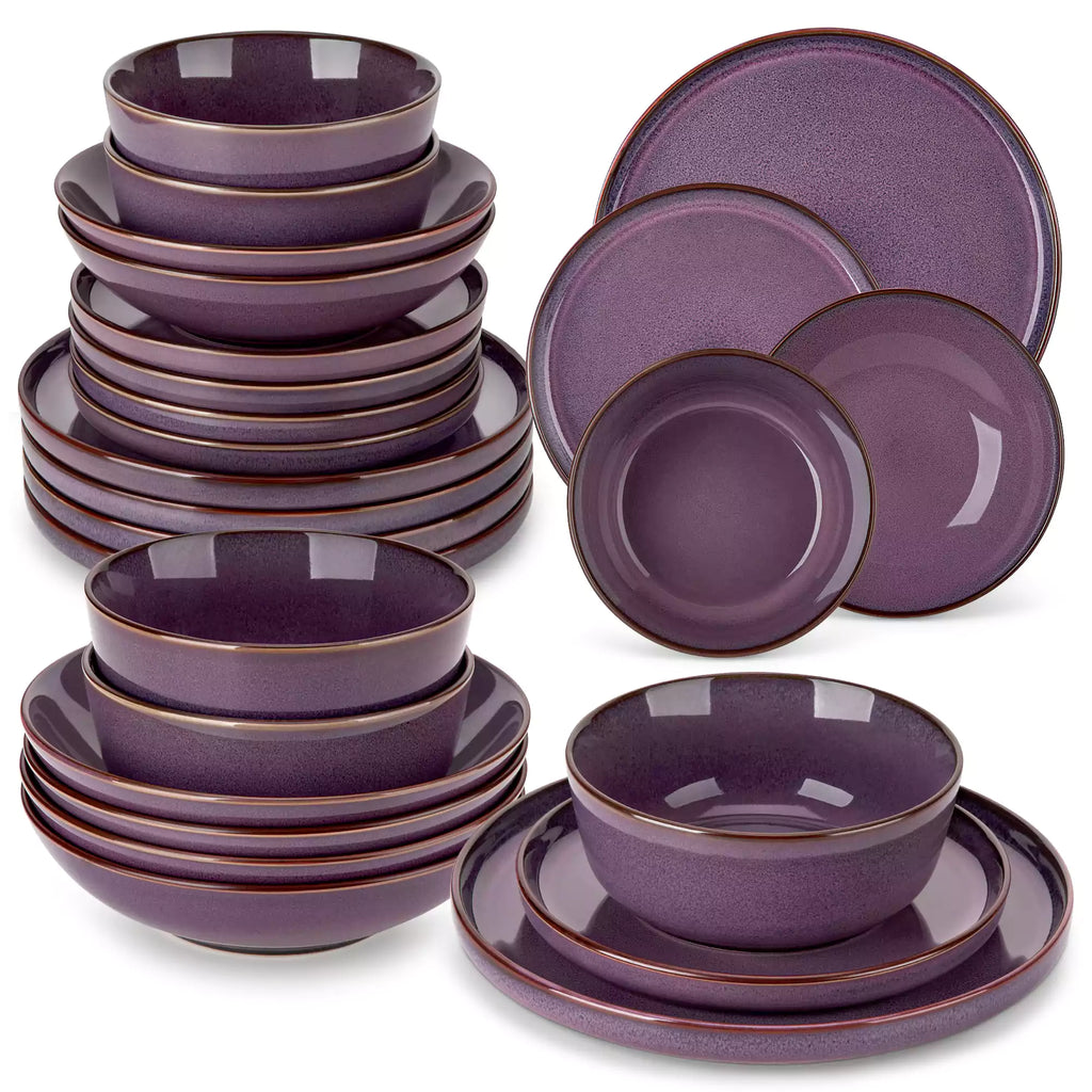 Sata 24-Piece Dinnerware Set | Stoneware Service for 6 | Reactive