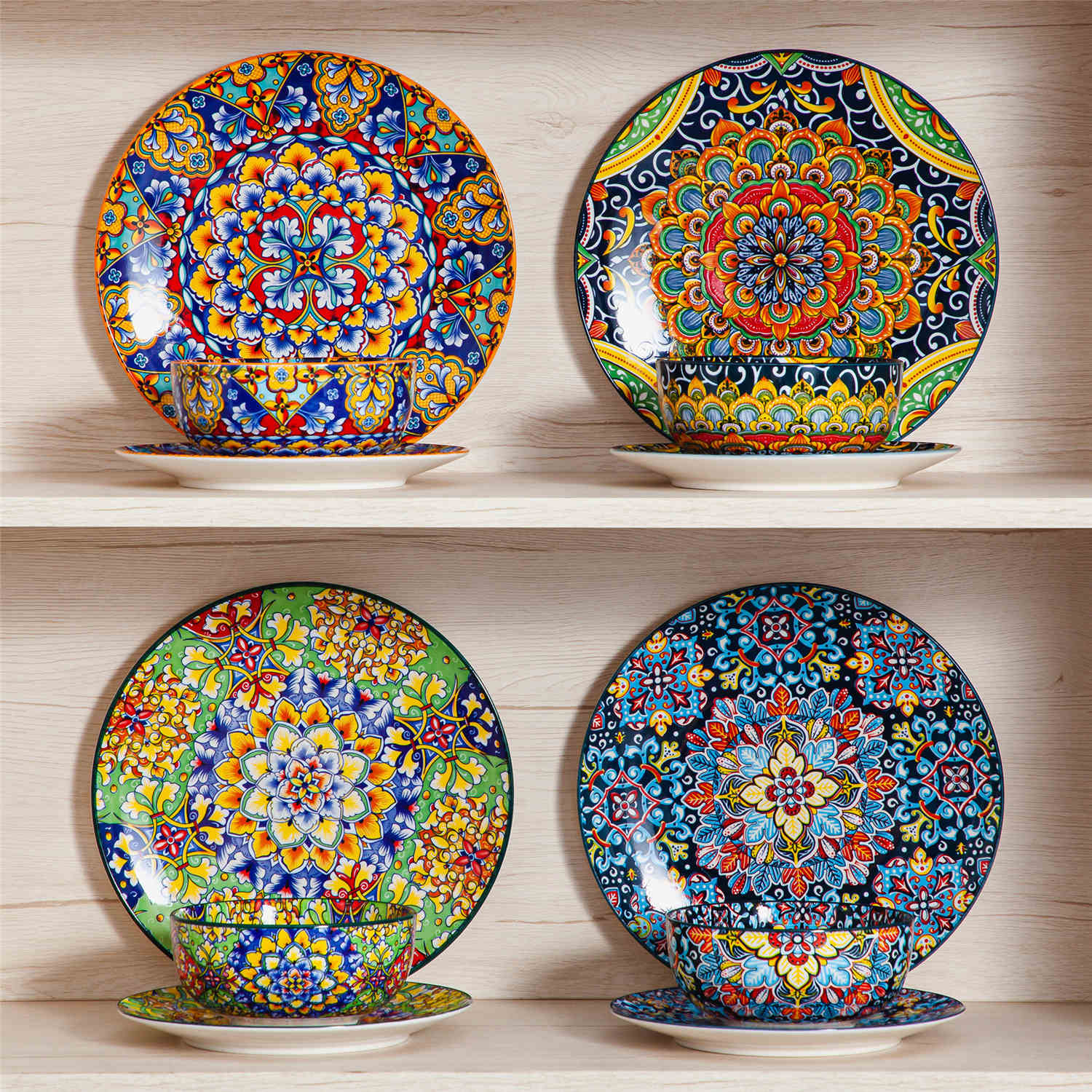 Servizio Tavola, Cesiro, 4 Persone, 12 Pezzi, 4 X Piatti Da Dessert/piatti Piani/ciotole, Marmo - Foto 9