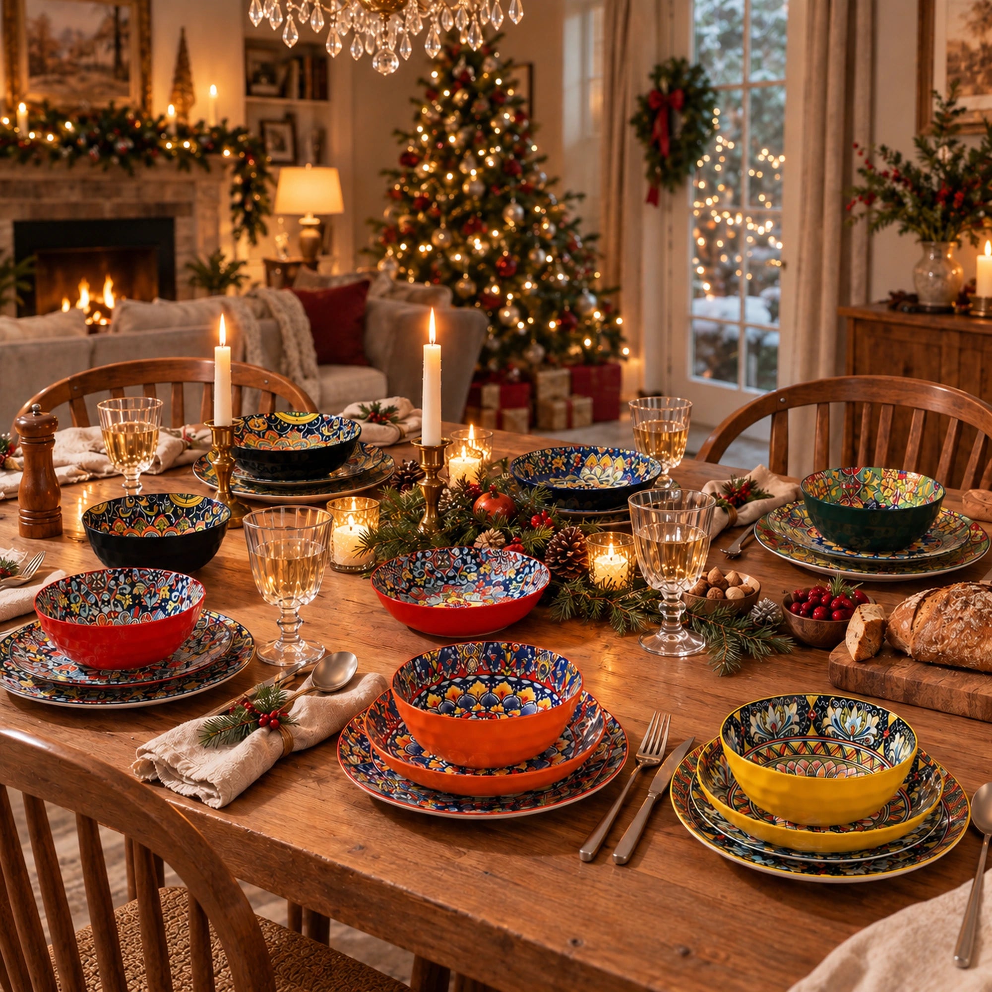 Simi 24-Piece Diamond-Embossed Boho Dinnerware Set, Service for 6 Simi 24-Piece Diamond-Embossed Boho Dinnerware Set, Service for 6