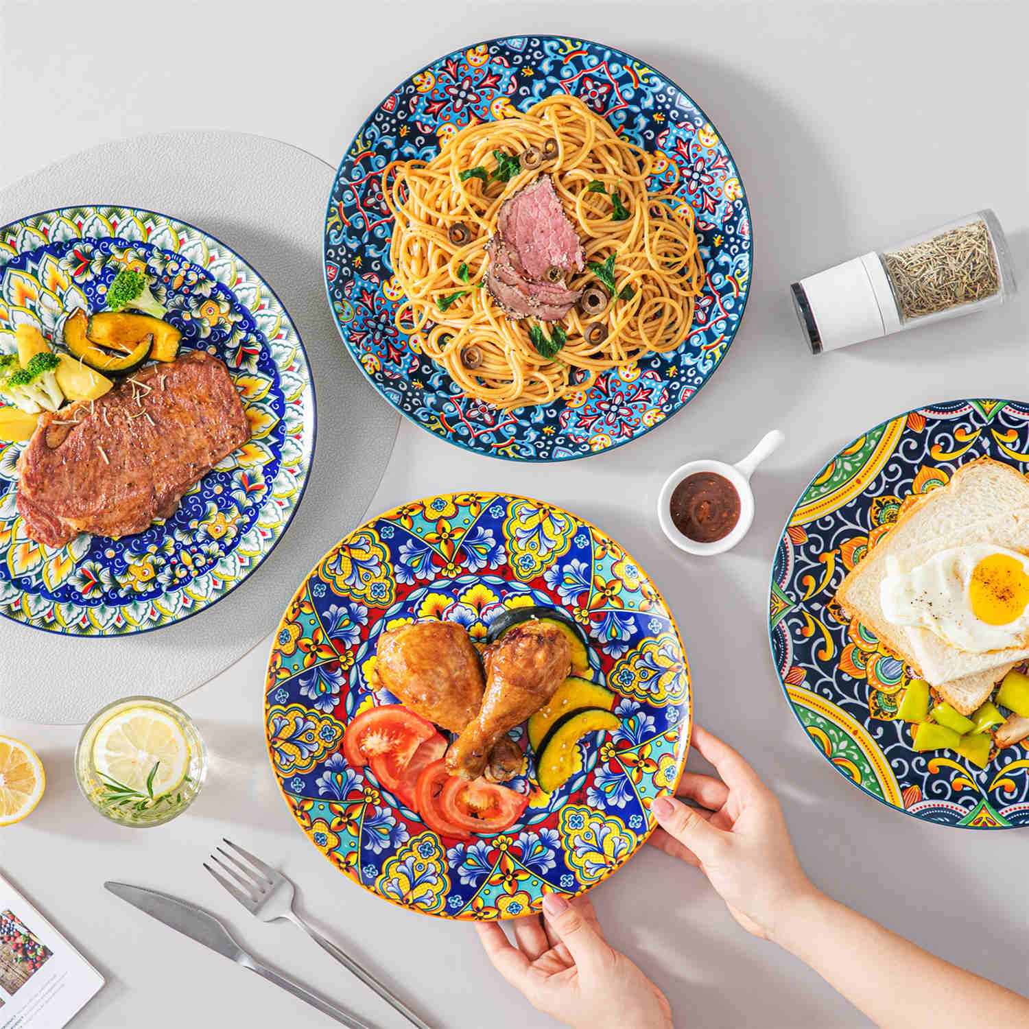 Simi Abendessen Teller Set von 6