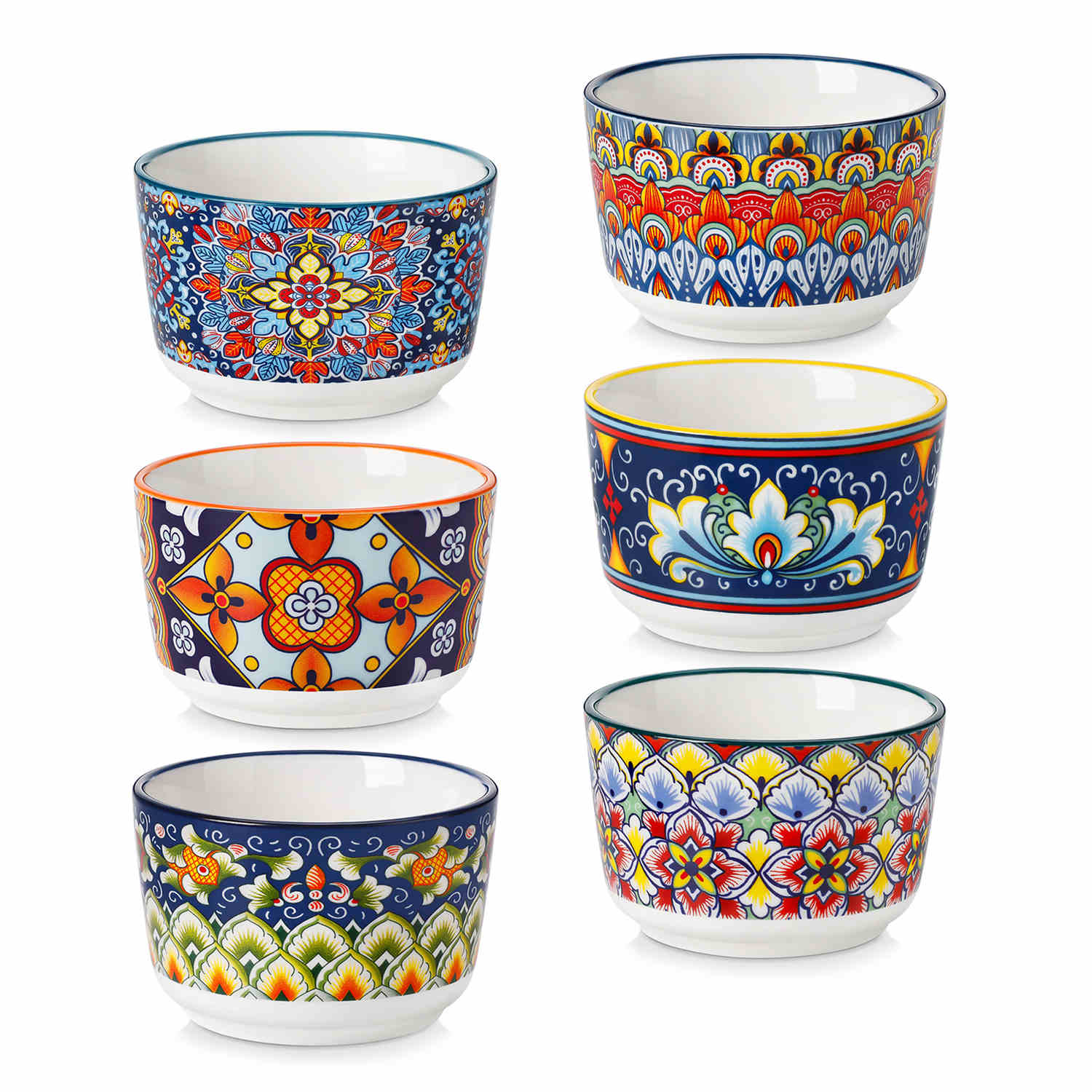 vancasso SIMI 830 ml Cereal Bowls Set of 6, Ceramic Soup Bowls, Dishwasher and Microwave Safe, Serving Dishes with Double-Sided Pattern for Cereals, Soup, Oatmeal, Ice Cream and Salad vancasso SIMI 830 ml Cereal Bowls Set of 6, Ceramic Soup Bowls, Dishwasher and Microwave Safe, Serving Dishes with Double-Sided Pattern for Cereals, Soup, Oatmeal, Ice Cream and Salad