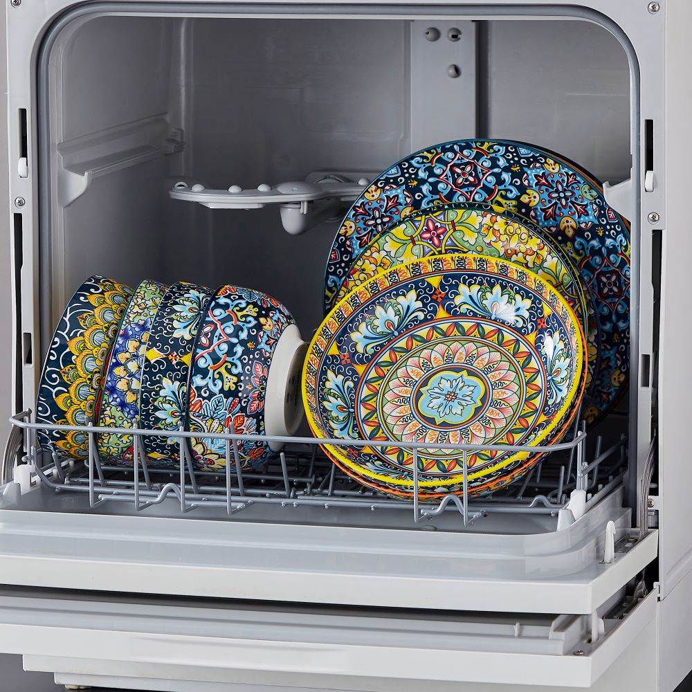 vancasso Simi 24-Piece Dinnerware Set With Double-Sided Bowls, Showcasing Vibrant Bohemian Patterns For An Elegant And Versatile Table Setting.