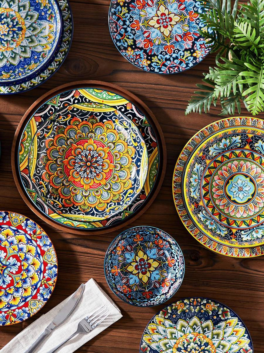 48 Stück Buntes Porzellan Geschirr Set Keramik Geschirr Set Böhmische Schüssel T 48 Stück Buntes Porzellan Geschirr Set Keramik Geschirr Set Böhmische Schüssel T
