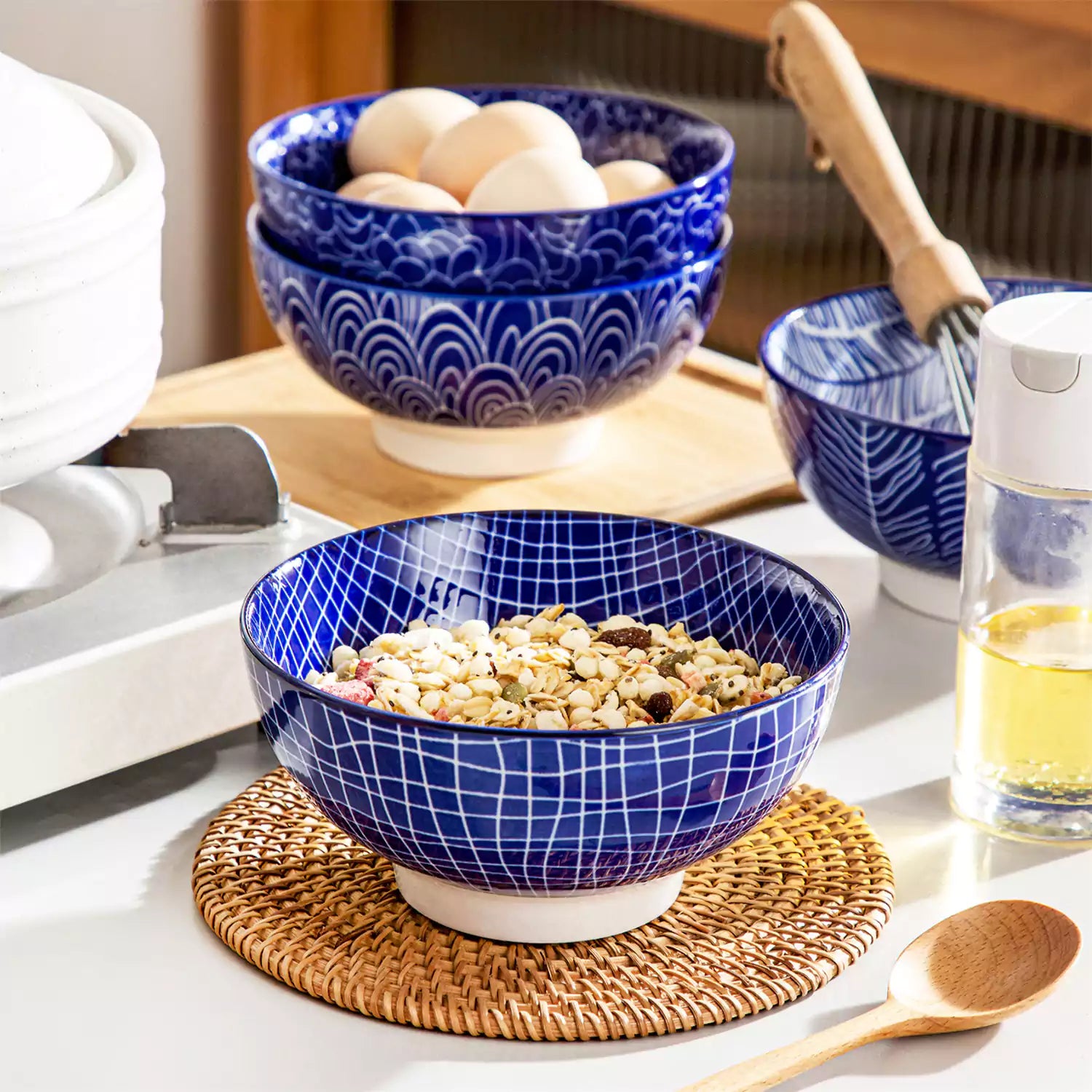 Geometric Rice Bowl Takaki Cereal Bowls | Artisan Kitchenware