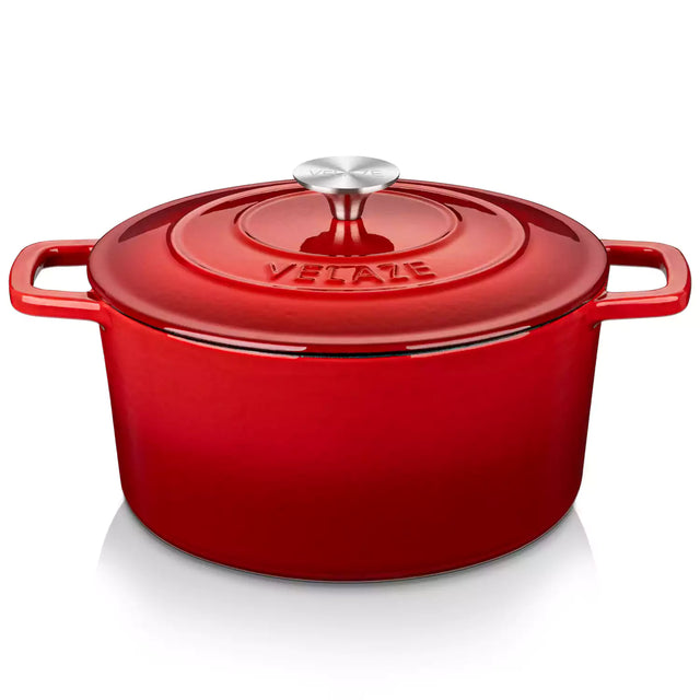 Velaze 6QT Enameled Cast Iron Round Dutch Oven with Lid