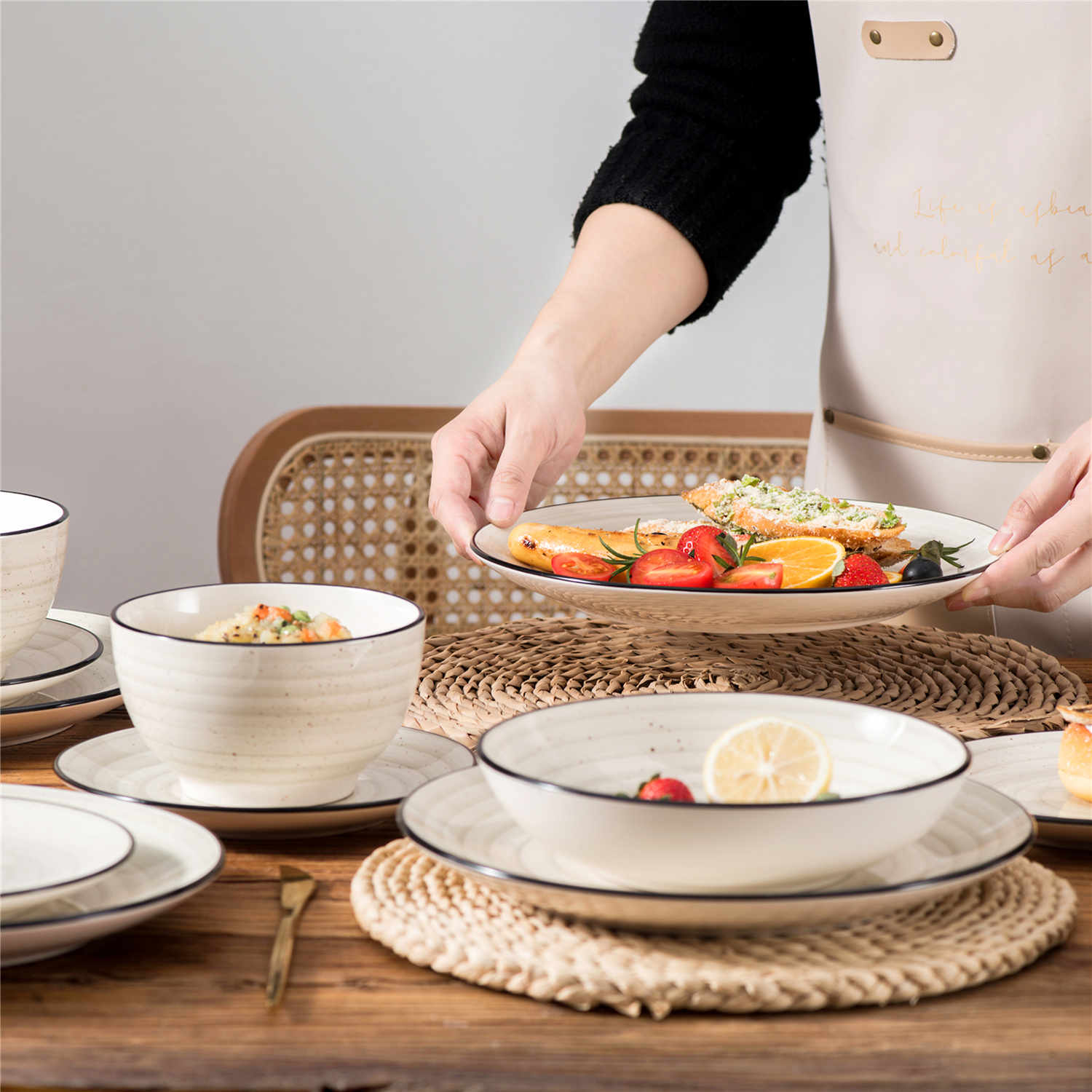 vancasso JASMIN Dinnerware Set Porcelain Patterned Plate Bowl Moroccan  Crockery