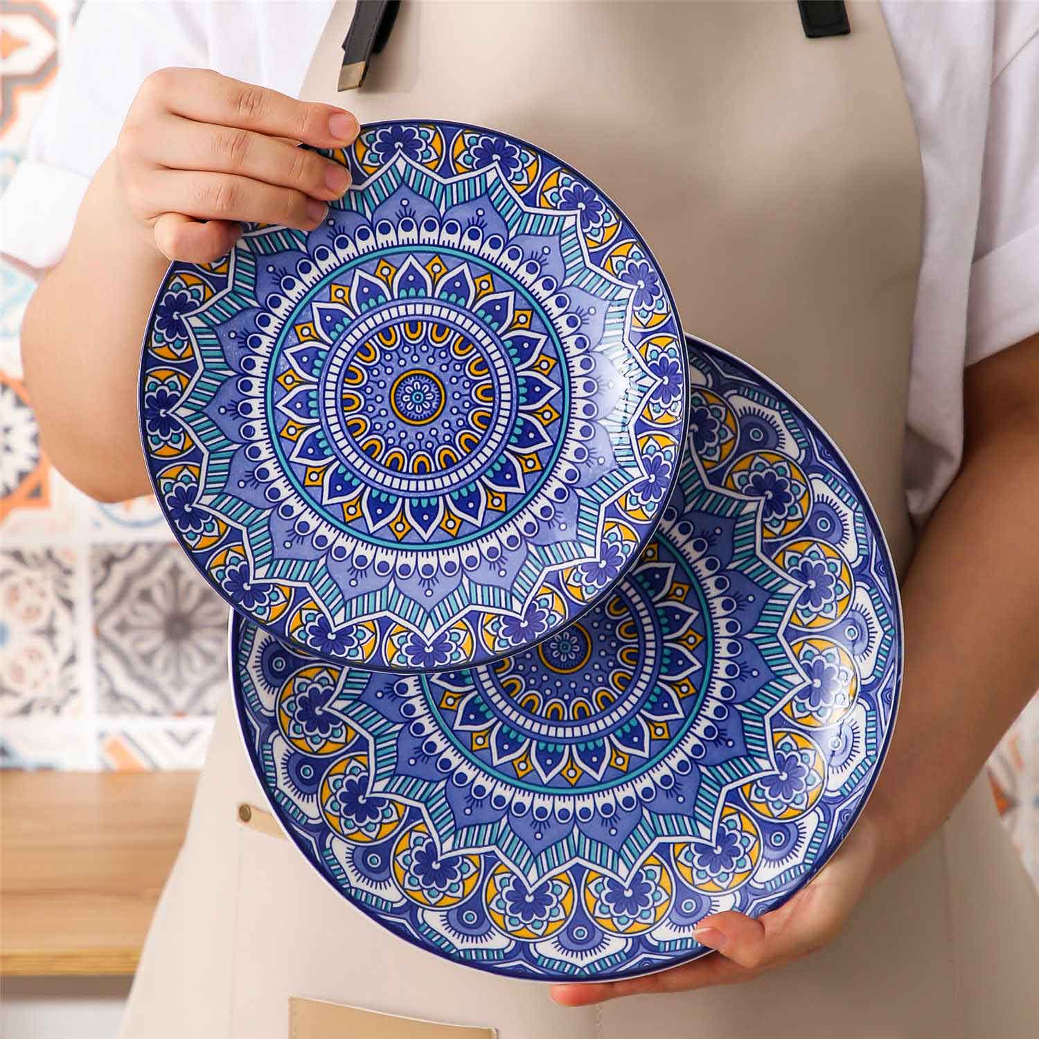Mandala Dinnerware Set | Bohemian Flair | 16 Pieces