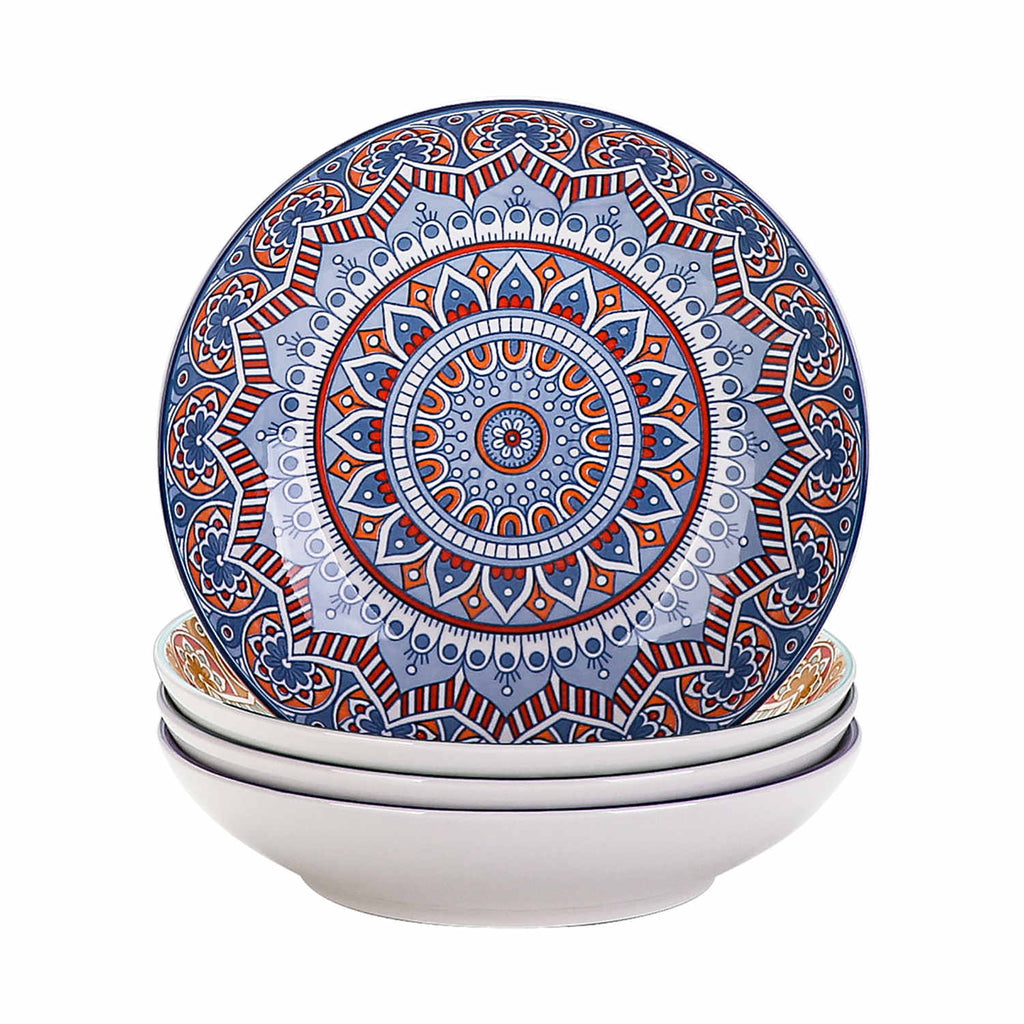 Mandala Soup Bowls Set - Bohemian Floral Design – Vancasso