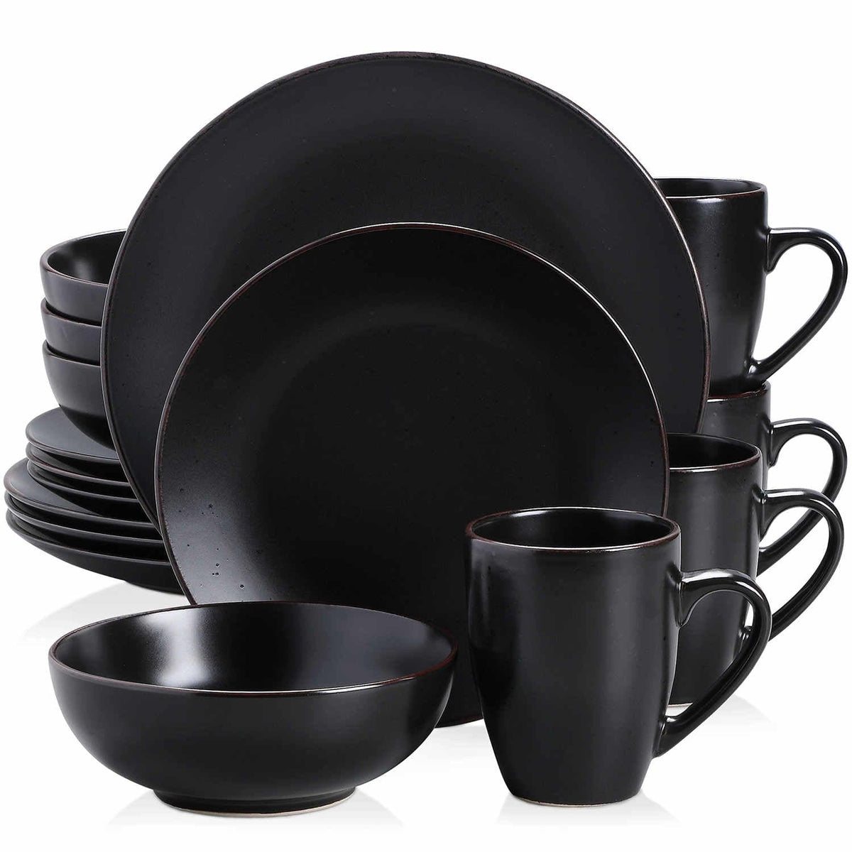 Black rustic dinnerware sets