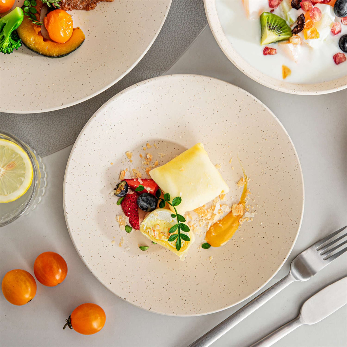 Vancasso Sabine Collection - Semimatte Sesame Speckled Dinnerware